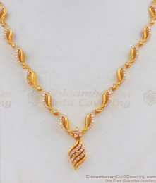 Semi Precious Diamond Necklace Gold Plated Party Wear Collection NCKN1811