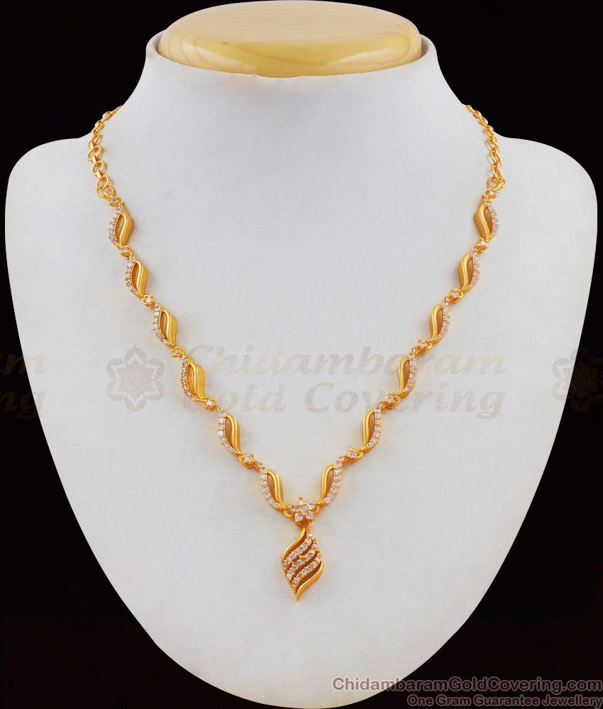 Semi Precious Diamond Necklace Gold Plated Party Wear Collection NCKN1811