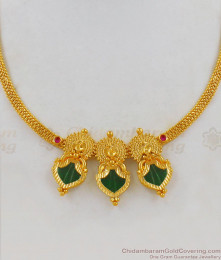 Green Stone Palakka Necklace Online Traditional Kerala Jewelry NCKN1818 Green Stone Palakka Necklace Online Traditional Kerala Jewelry NCKN1818