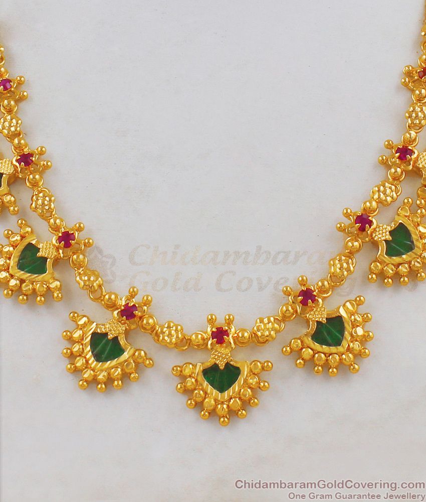 Jewels of Kerala Traditional Palakka Mala Gold Necklace Online NCKN1819