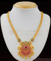 Beautiful Peacock Multi Kemp Stone Gold Necklace Design For Bridal Collection NCKN1831