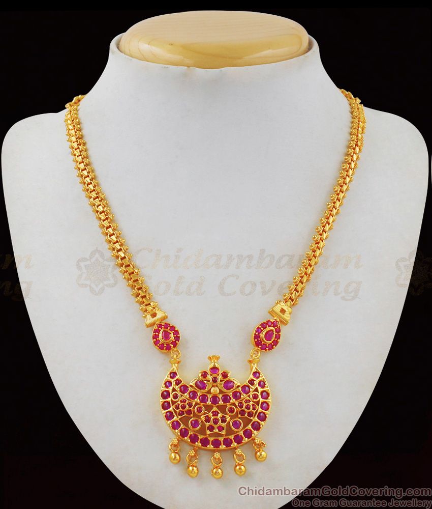 Exclusive Gold Necklace Design One Gram Jewelry For Occasional Wear NCKN1834