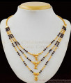  Multiline Gold Necklace Design Black Crystal Imitation Jewelry Collection For Women NCKN1837
