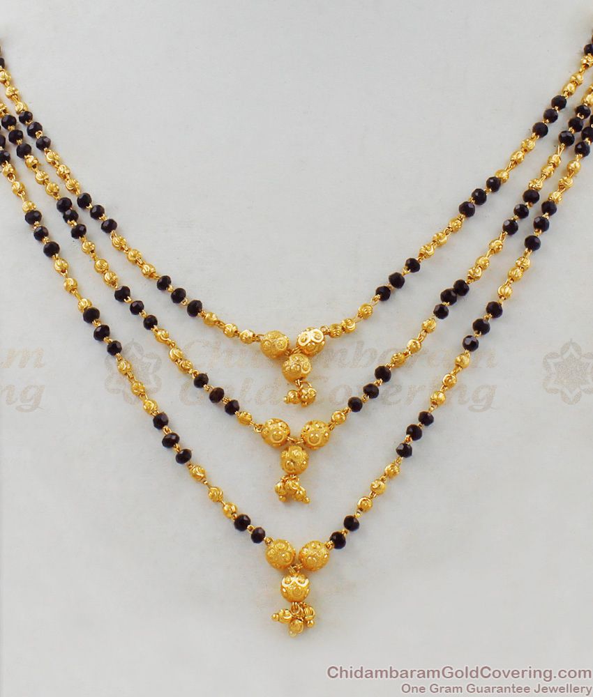  Multiline Gold Necklace Design Black Crystal Imitation Jewelry Collection For Women NCKN1837
