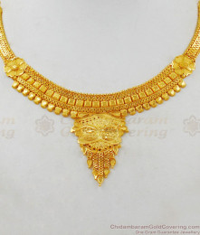 Plain Gold Necklace Calcutta Design Forming  Pattern New Collection NCKN1846 Plain Gold Necklace Calcutta Design Forming  Pattern New Collection NCKN1846