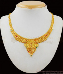 Real Gold Design Calcutta Necklace Forming Bridal Jewelry New Collection NCKN1847