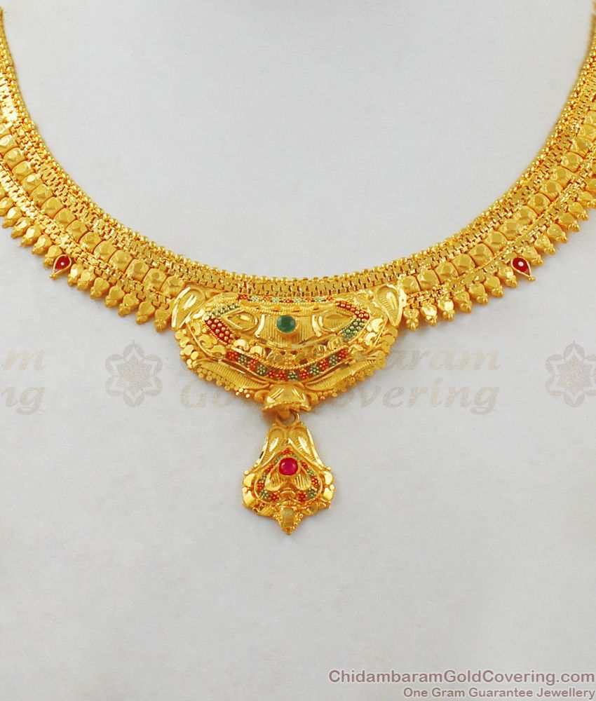 Delightful Design Grand Gold Forming Necklace Bridal Collection NCKN1848