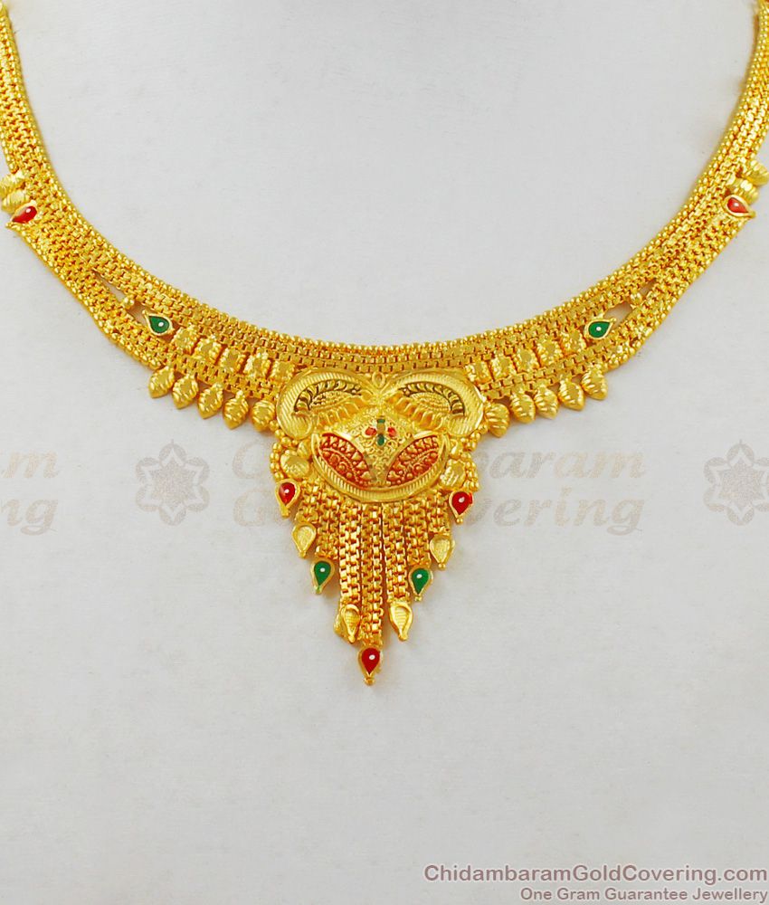 Most Wanted Gold Necklace Design Forming Bridal Collection For Function NCKN1849