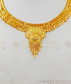 Elegant Plain Gold Necklace Design Forming Bridal Collection For Women NCKN1854
