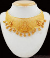 Matt Finish Grand Lakshmi Choker Temple Jewelry Forming Gold Necklace NCKN1859