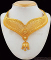 Grand Real Gold Pattern Forming Choker Pin Type Earrings Bridal Jewelry NCKN1860