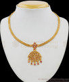 New Collection Impon Attigai With Full Ruby Dollar Necklace For Marriage Functions NCKN1862