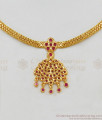 New Collection Impon Attigai With Full Ruby Dollar Necklace For Marriage Functions NCKN1862