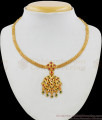 New Collection Impon Attigai With Multi Colour Stone Dollar Necklace For Marriage Functions NCKN1863