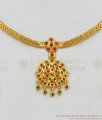 New Collection Impon Attigai With Multi Colour Stone Dollar Necklace For Marriage Functions NCKN1863