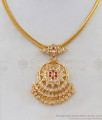 One Gram Gold Old Model Attigai Necklace Designs Marriage Jewelry NCKN1871