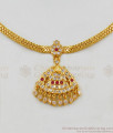 South Indian Naan Patti Laxmi Necklace Designs One Gram Gold Jewelry NCKN1874