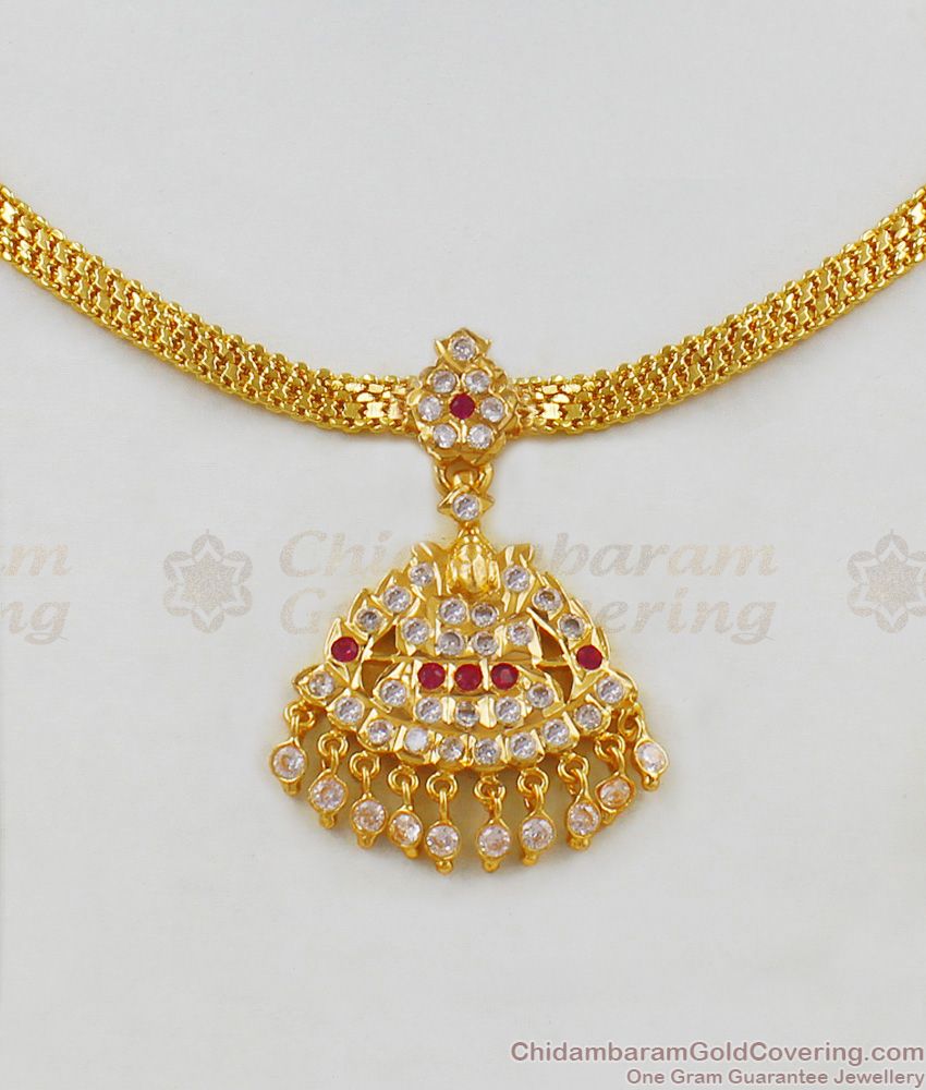 South Indian Naan Patti Laxmi Necklace Designs One Gram Gold Jewelry NCKN1874