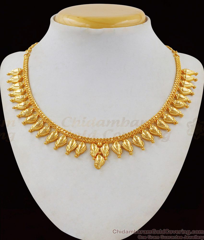 Light Weight Kerala Pattern Gold Necklace Collection Buy Online Shopping NCKN1877