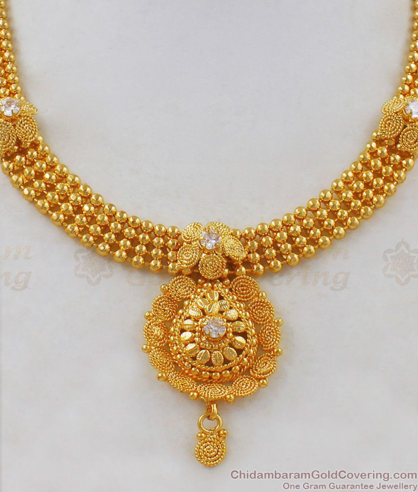 Stunning Kerala Gold Necklace Patterns One Gram Gold Jewelry Buy Online Shopping NCKN1878