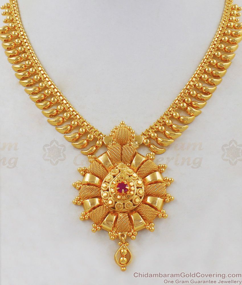 Marriage Bridal Gold Necklace For Women Gold Plated Jewelry NCKN1881