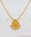 Simple Diamond Necklace Type Lakshmi Design Gold Plated Jewelry NCKN1892