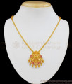 Sparkling Stone Gold Necklace Type Lakshmi Design Gold Plated Jewelry NCKN1893