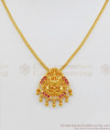 Sparkling Stone Gold Necklace Type Lakshmi Design Gold Plated Jewelry NCKN1893