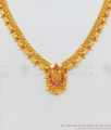 Traditional Gold Necklace Type With AD Stones Gold Plated Jewelry NCKN1894