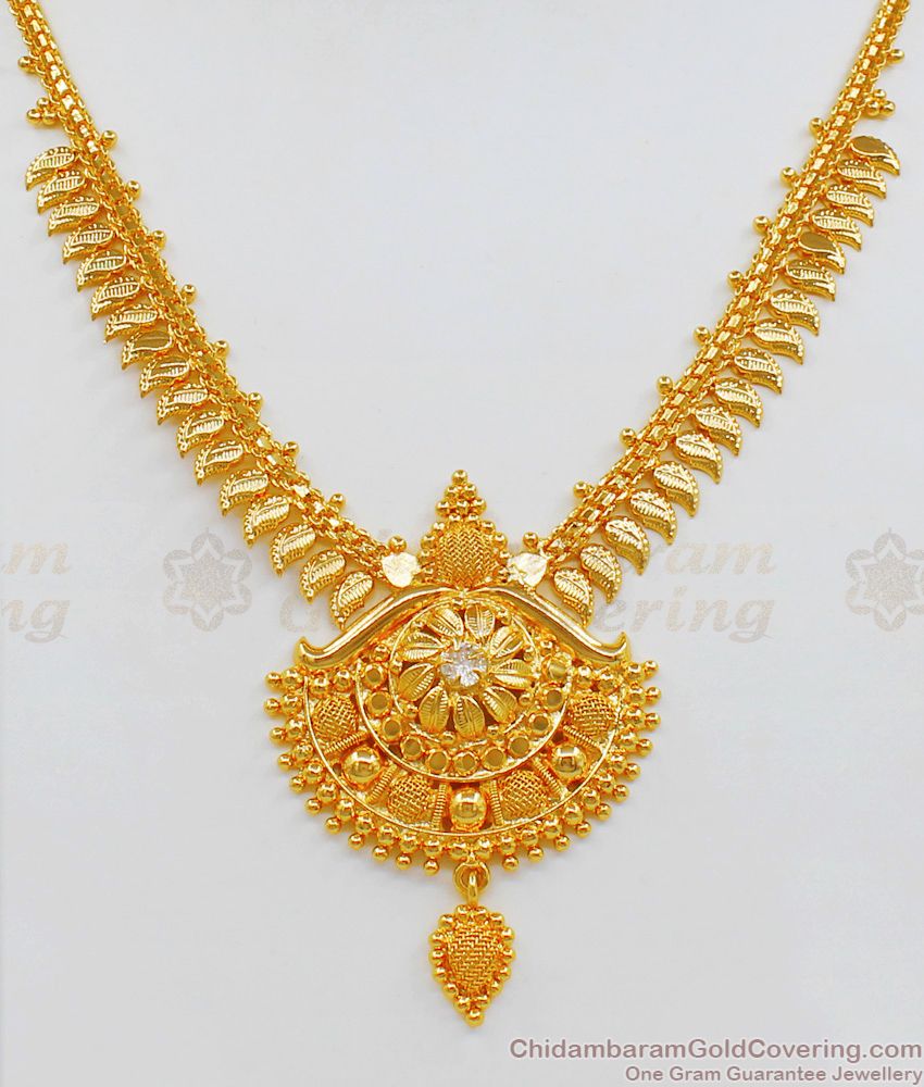 Wedding Gold Necklace Design For Women Gold Plated Jewelry Collection NCKN1895