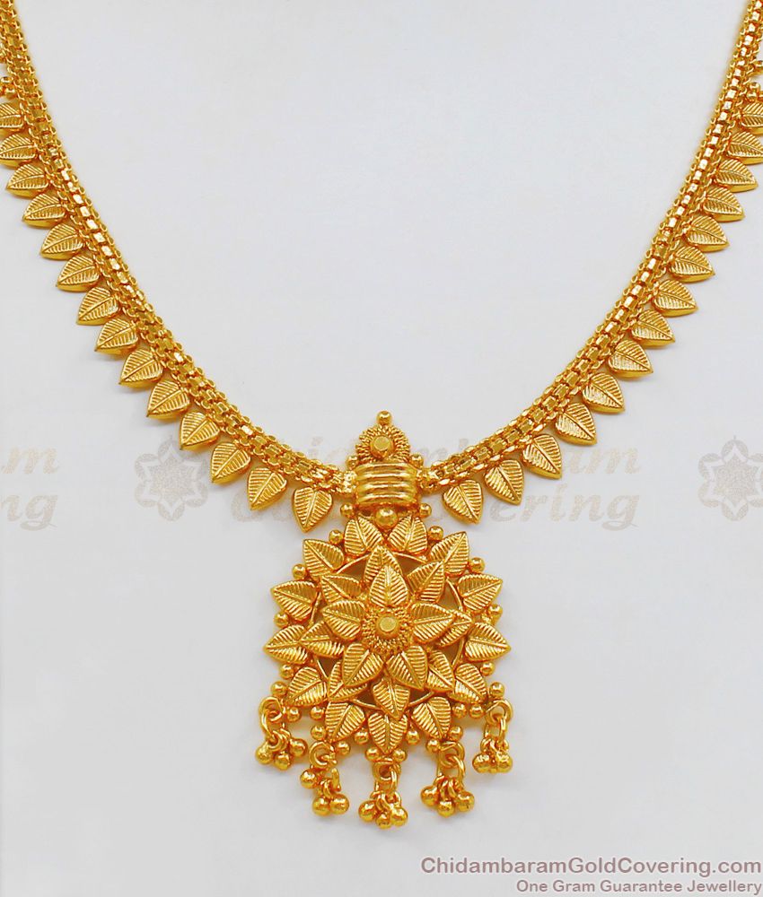 Latest Flower Model Gold Necklace Design Gold Plated Jewelry Buy Online NCKN1898