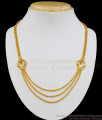 Three Lines Gold Necklace With Beautiful Green AD Stone Necklace Collection For Women NCKN1899