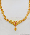 Trendy Sri Lankan Model Gold Necklace Design With Multi Colour Stone pattern NCKN1904
