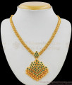 Emerald Green Attigai Designs Five Metal Gold Necklace South Indian Jewelry NCKN1907