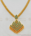 Emerald Green Attigai Designs Five Metal Gold Necklace South Indian Jewelry NCKN1907