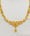 Fast Moving Sri Lankan Gold Necklace Design With Ruby And White Colour Stone pattern NCKN1908