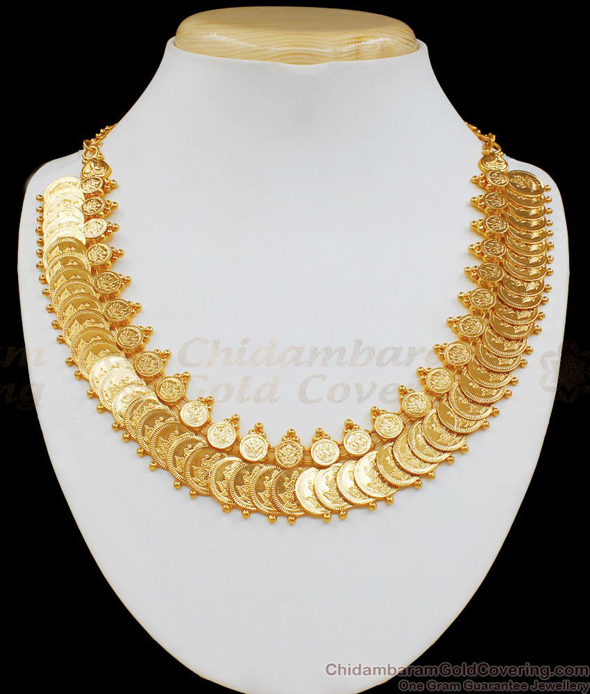 Heavy Pattern Double Layer Full Lakshmi Coin Gold Necklace Collection One Gram Gold NCKN1909