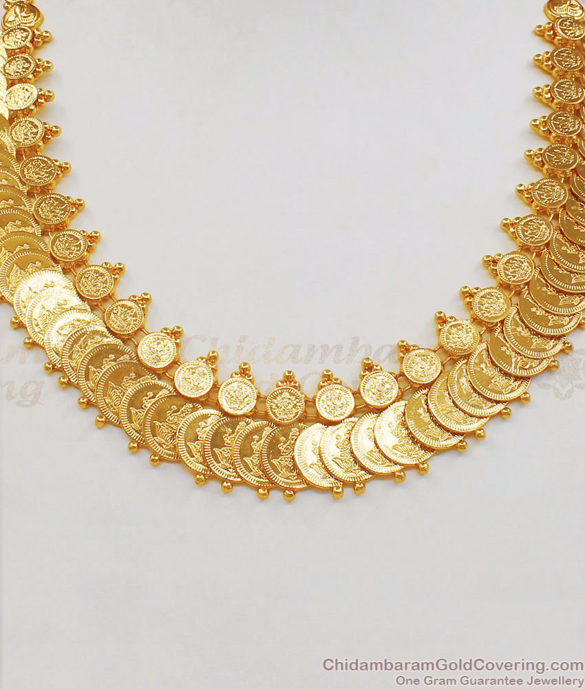 Heavy Pattern Double Layer Full Lakshmi Coin Gold Necklace Collection One Gram Gold NCKN1909