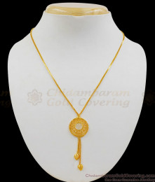 Plain And Round Dollar Short Chain With Pendant Gold Plated Short Chain Collections SMDR502 Plain And Round Dollar Short Chain With Pendant Gold Plated Short Chain Collections SMDR502
