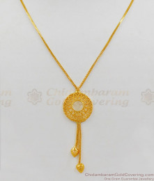 Plain And Round Dollar Short Chain With Pendant Gold Plated Short Chain Collections SMDR502 Plain And Round Dollar Short Chain With Pendant Gold Plated Short Chain Collections SMDR502