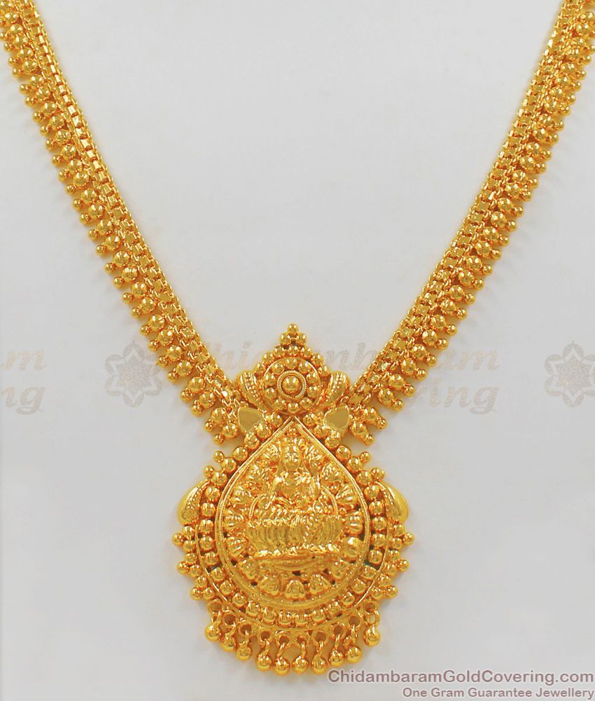 Gold Lakshmi Dollar Necklace Marriage Design Online Shopping NCKN1920