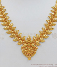 Traditional Kerala Jewelry Mango Design One Gram Gold Necklace NCKN1934