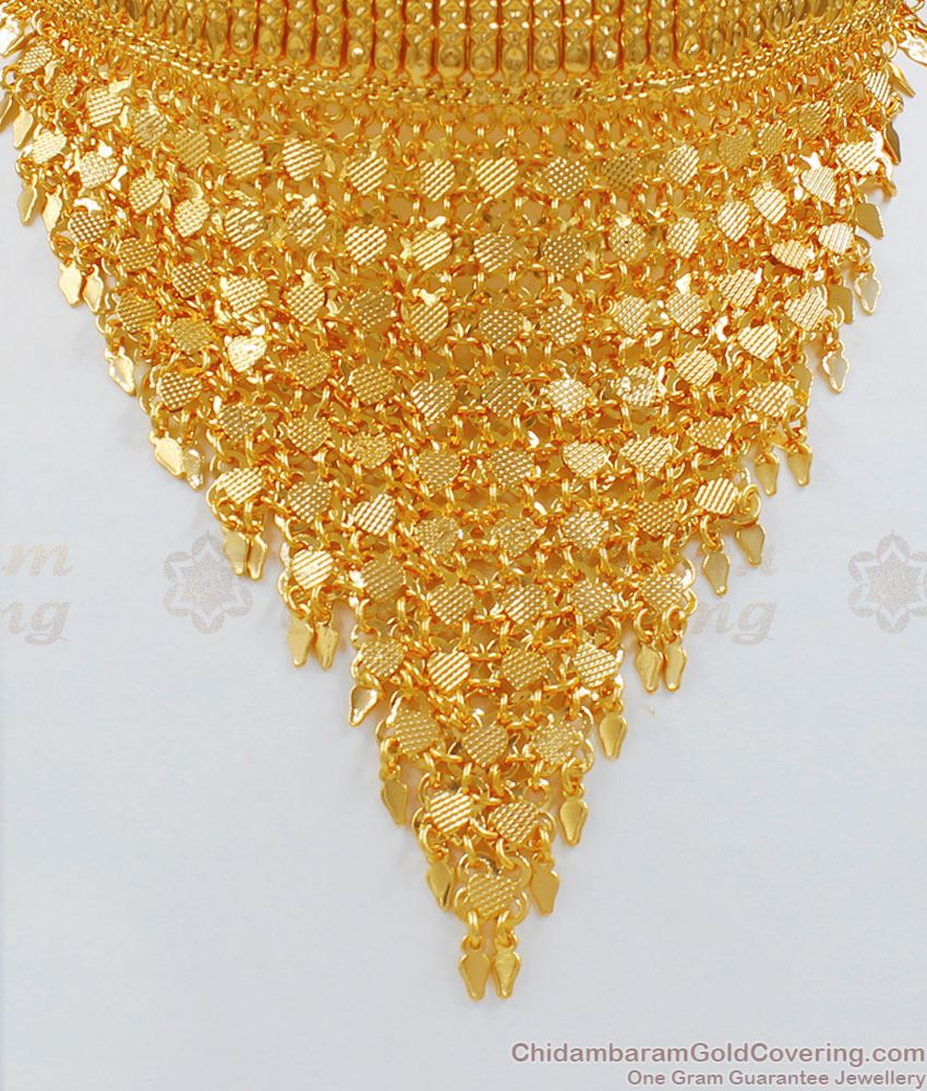 Big Size Net Type Gold Necklace Designs Bridal Collection Buy Online Shopping NCKN1935