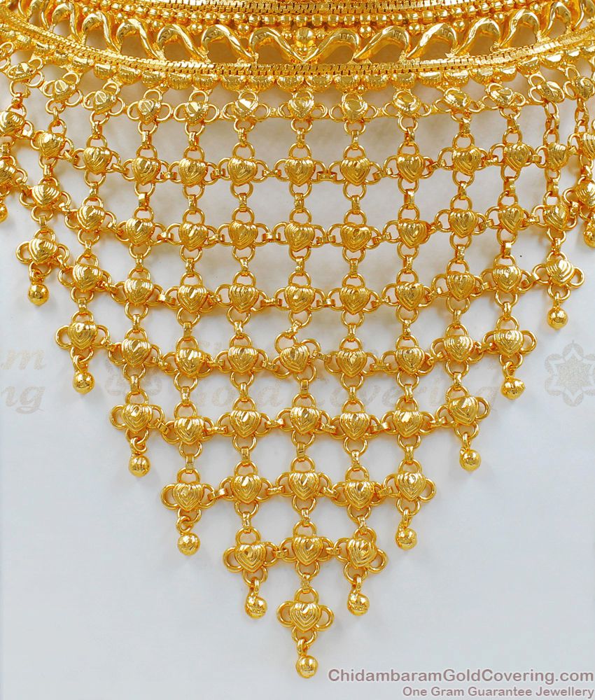 Grand Net Type Gold Necklace Designs Bridal Collection Buy Online Shopping NCKN1939