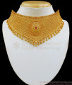 Luxury One Gram Gold Choker with Earrings Brides Jewelry Collections NCKN1941