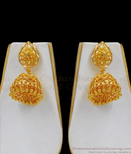 Buy South Indian Style Ruby Stone Jhumka Earring Design Online