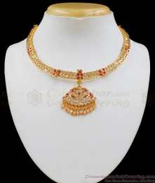 Original Impon Attigai Necklace From Chidambaram Gold Covering NCKN1944 Original Impon Attigai Necklace From Chidambaram Gold Covering NCKN1944