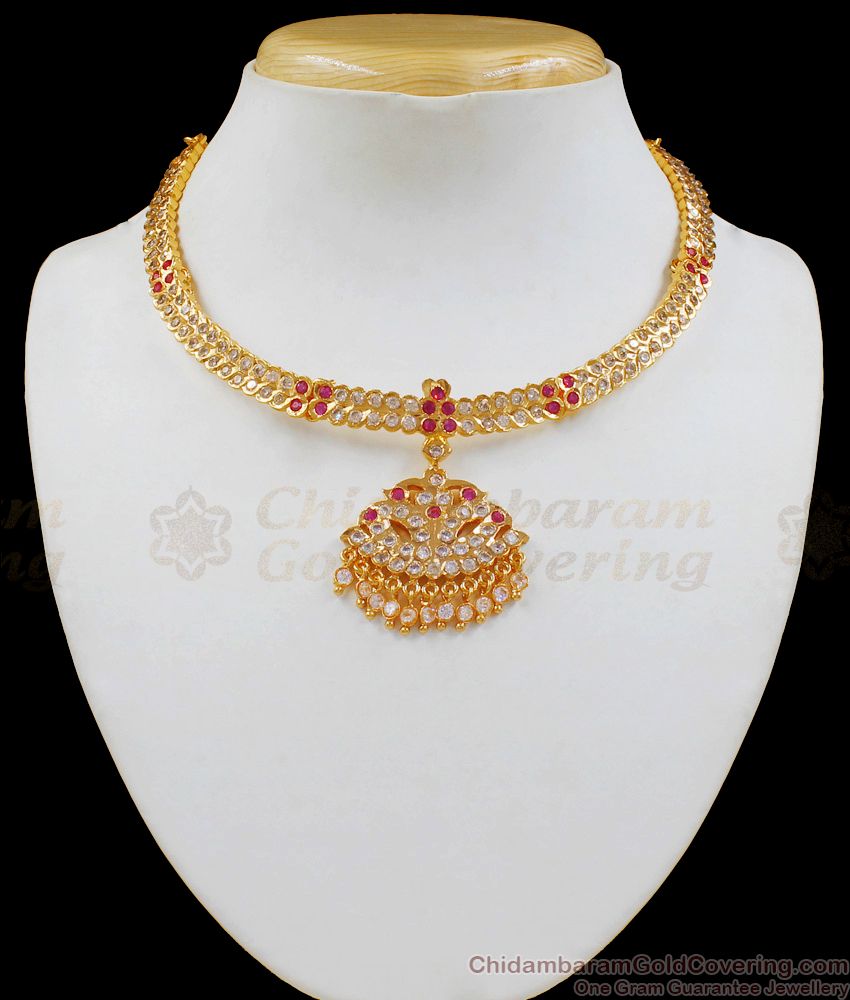 Original Impon Attigai Necklace From Chidambaram Gold Covering NCKN1944