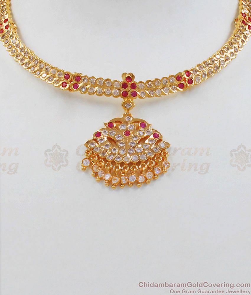 Original Impon Attigai Necklace From Chidambaram Gold Covering NCKN1944