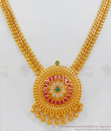 Trendy Gold Necklace With Multi Stone Design Imitation Jewelry NCKN1948